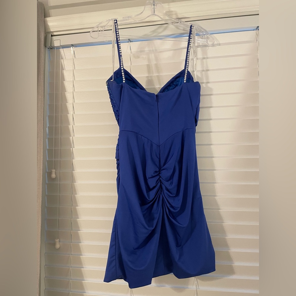 Ava Presley Sapphire Mini Dress with Crystal Accents - Picture 8 of 9